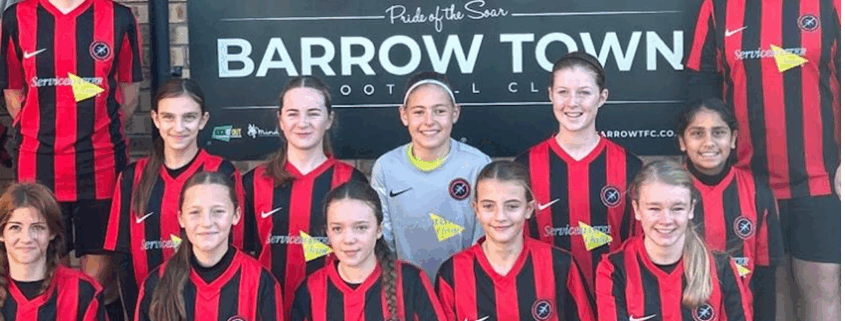 SM Leicester sponsoring Barrow Town football club in Leicester