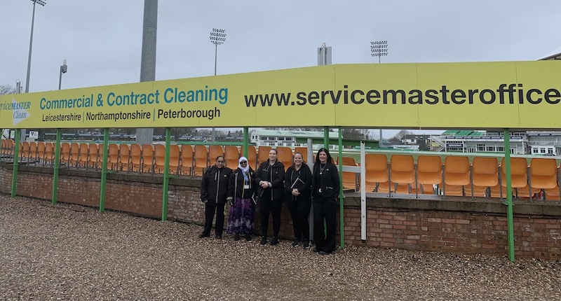 ServiceMaster branding and sponsorship at Leicester County Cricket Club